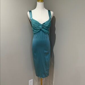Roberto Cavalli Teal Sleeveless Mini Dress